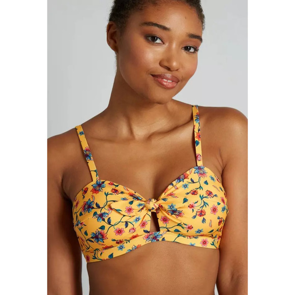 Modcloth Other - ModCloth Womens Santa Barbara Saturdays Bikini Top Floral Yellow Size 2X NWOT